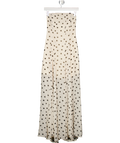 FOREVER NEW Ivory  / Black Kimora Spot Strapless Maxi Dress UK 8