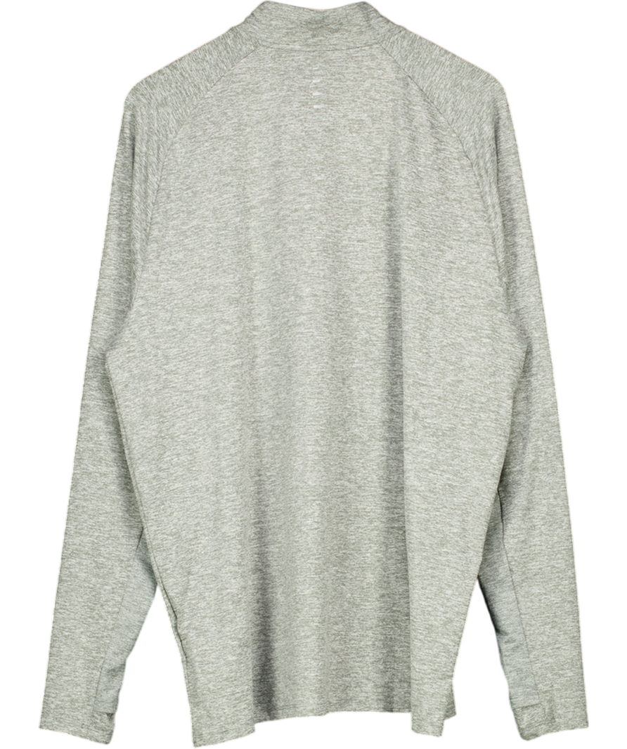 NIKE Running Stride Dri-fit Half Zip Longsleeve Top In Grey UK XL