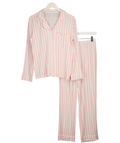STRIPE & STARE Candy Pink Stripe Long Modal Pyjama Set UK S