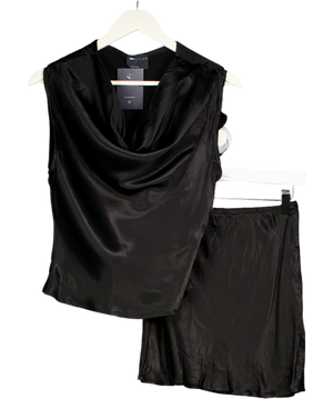 ASOS Black Scoop Neck Cami Satin Set UK 12