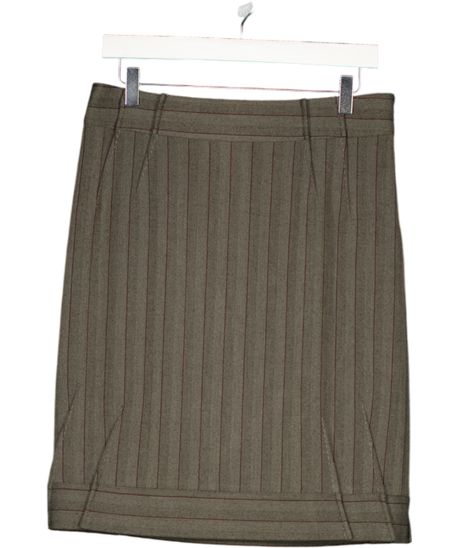 PHILOSOPHY DI ALBERTA FERRETTI Grey Pinstripe Pintuck Detail Mini Skirt UK 12