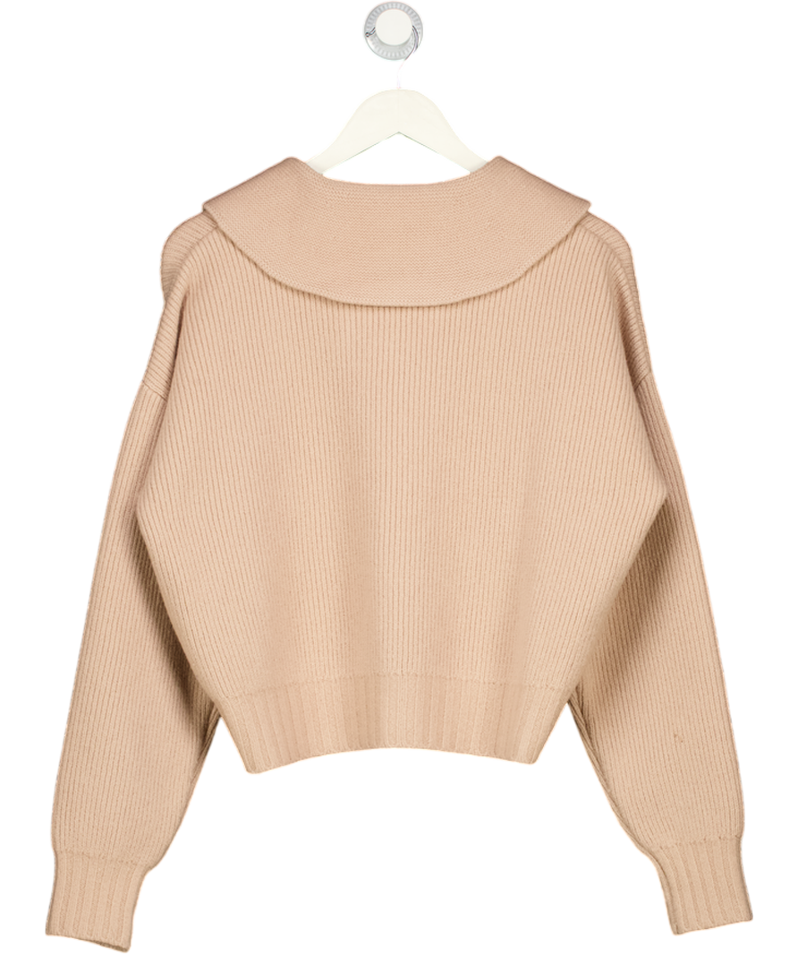 Philosophy di Lorenzo Serafini Nude 100% Virgin Wool Lace Up Neck Jumper UK 10