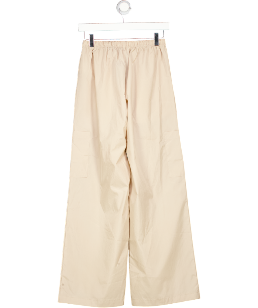REFORMATION Beige Wide Leg Drawstring Trousers UK XS