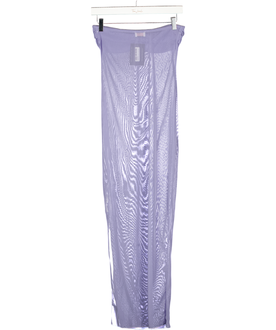 Oh Polly Papeete Ruched Bandeau Midi Dress In Lavender Purple UK S