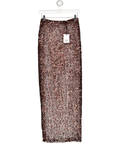 SYDNEY LANE Chocolate Brown Crystal Quartz Maxi Skirt UK XS