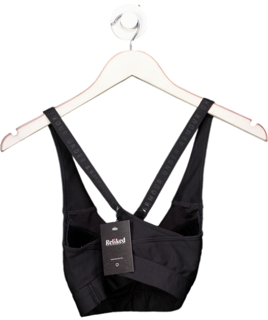 Under Armour Black Crossover Strap Supportive Sports Bra UK S