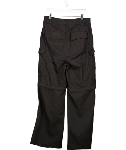 Arcana Black Wide Leg Zip Off Cargo Pants UK M