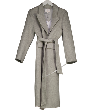 Aavelle Grey Baby Alpaca Wool Coat (dove Grey) UK S