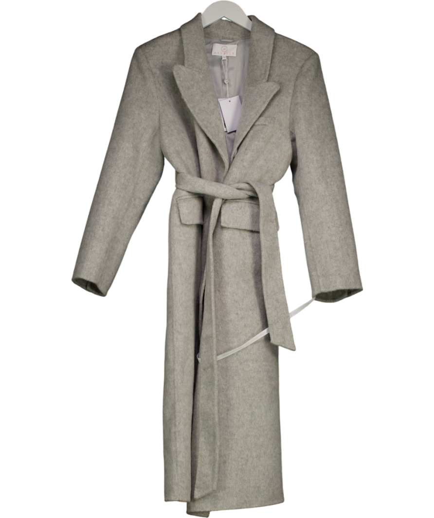 Aavelle Grey Baby Alpaca Wool Coat (dove Grey) UK S