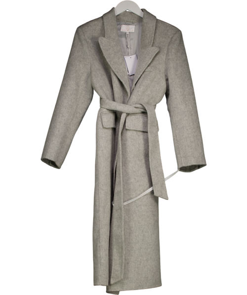 Aavelle Grey Baby Alpaca Wool Coat (dove Grey) UK S