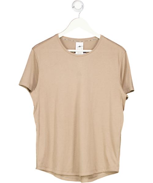 adidas Beige Yoga Essentials T-shirt UK L