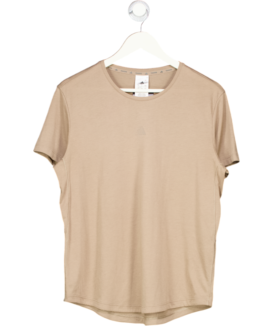 adidas Beige Yoga Essentials T-shirt UK L