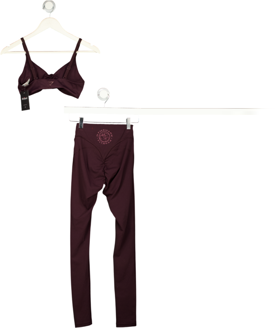 gymshark Purple Twist Front Bralette & Legacy Regular Leggings UK S