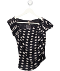 FREE PEOPLE Black & White Polka Dot Mesh Top UK XS