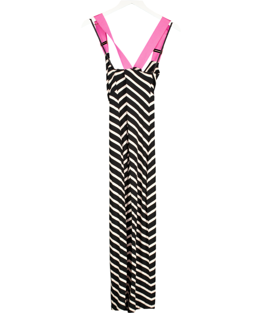 Ted Baker Black Striped Bodycon Dress Sz3 UK 12