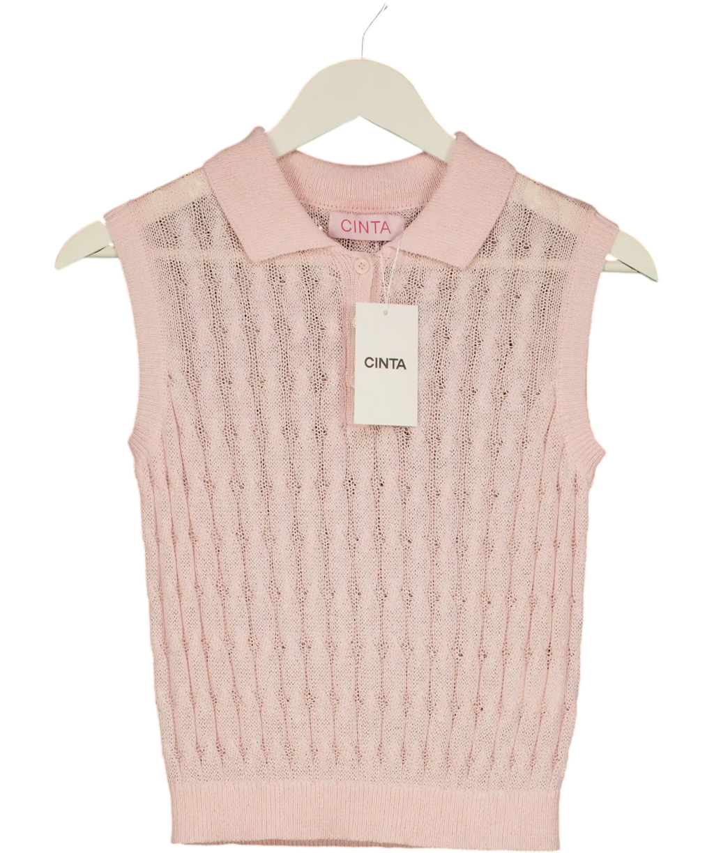 Cinta Pink Cable Knit Top UK S