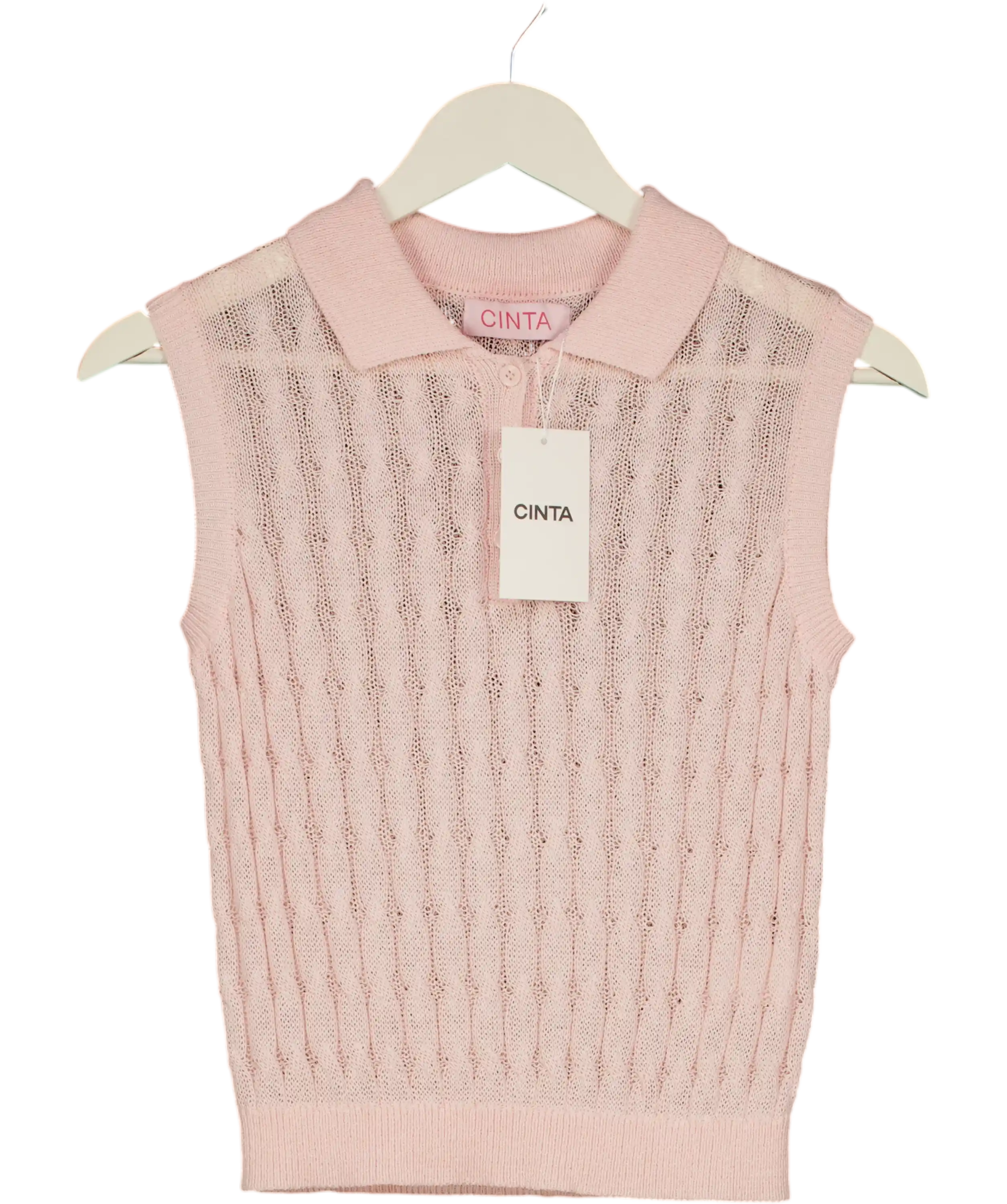 Cinta Pink Cable Knit Top UK S