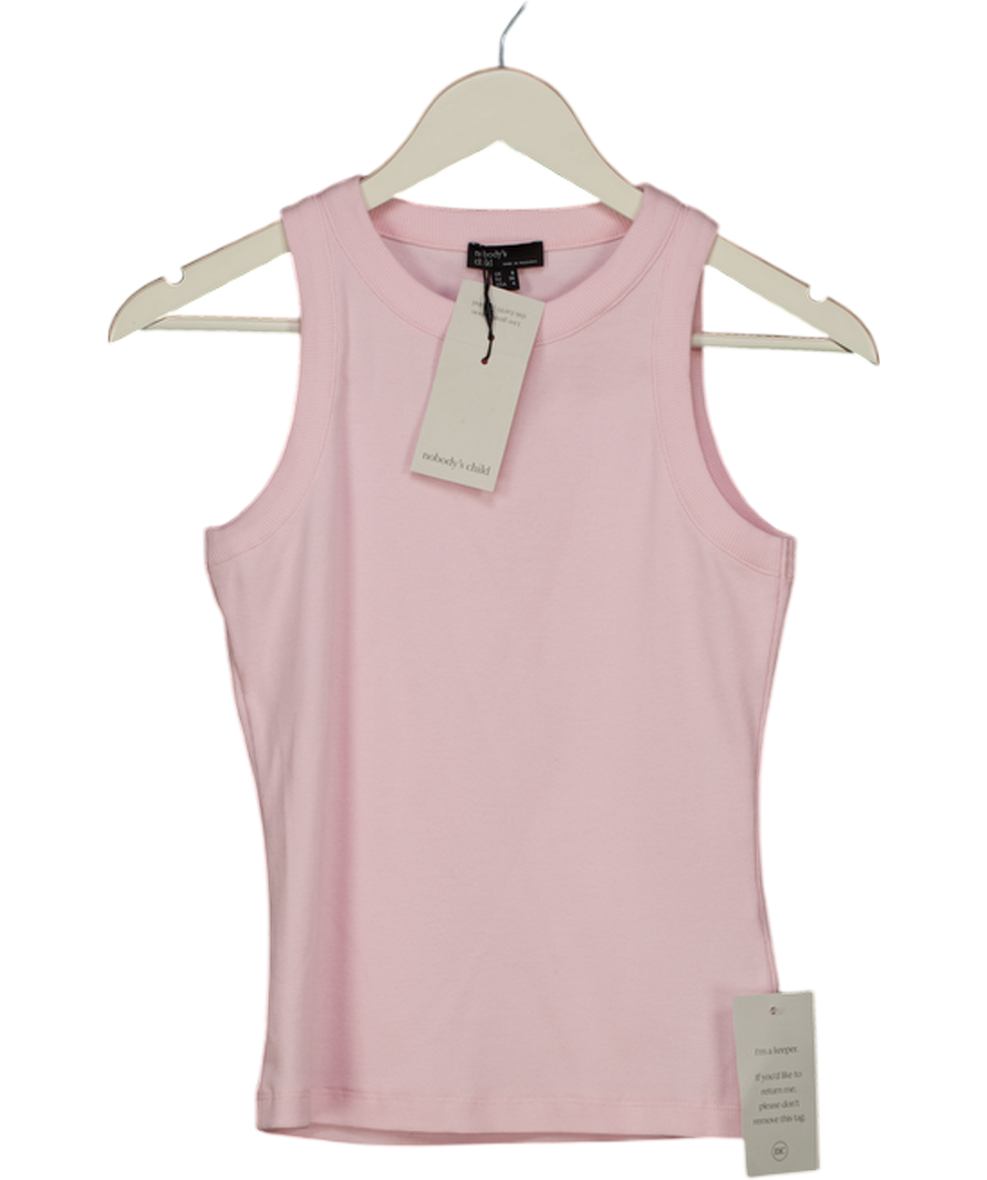 Nobody's Child Baby Pink Ribbed Vest Top UK 8
