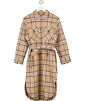 & Other Stories Beige Wool Check Longline Shacket Eu34 UK 6