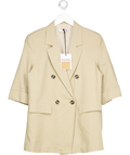 Please Beige Double Breasted Oversized Blazer UK S