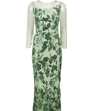 LIPSY Green Cowl Neck Sequin Maxi Dress UK 10
