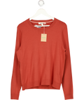 BODEN Emilia Cotton Crew Sweater-roasted Chestnut Brown UK L