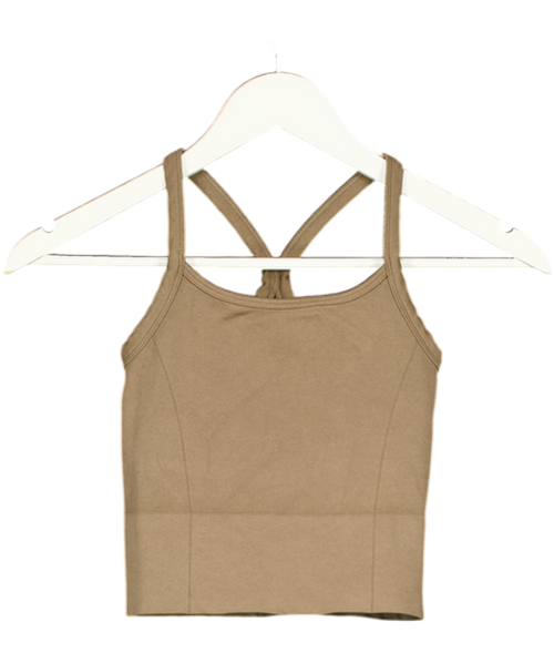 ADANOLA Green Racer Back Cropped Active Wear Top UK XS