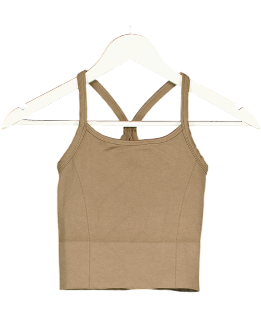 ADANOLA Green Racer Back Cropped Active Wear Top UK XS
