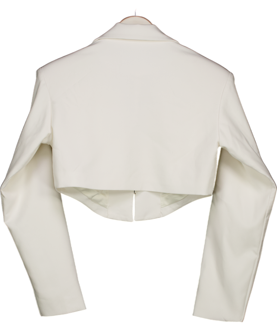 Noughts & Kisses Enya White Cropped Blazer UK XS