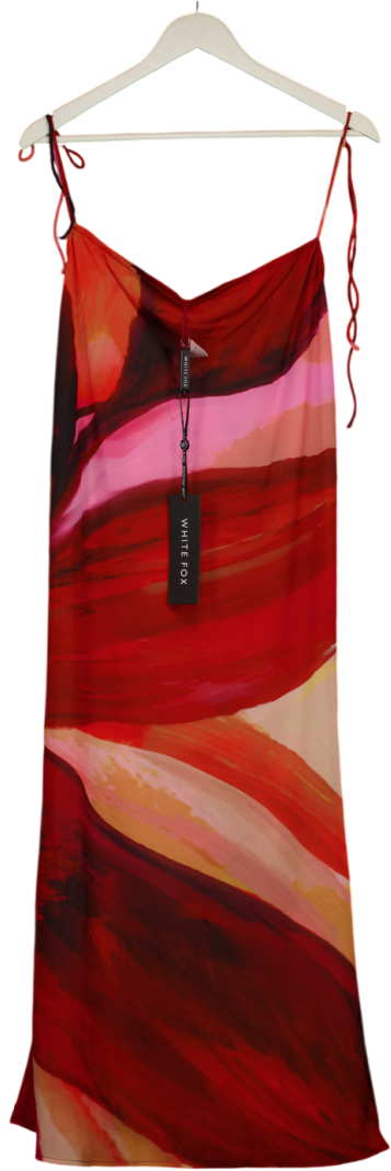 White Fox Red Luminous Maxi Skirt Sunset Petal UK M