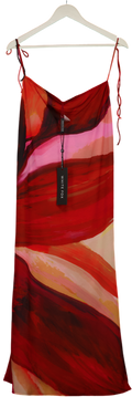White Fox Red Luminous Maxi Skirt Sunset Petal UK M