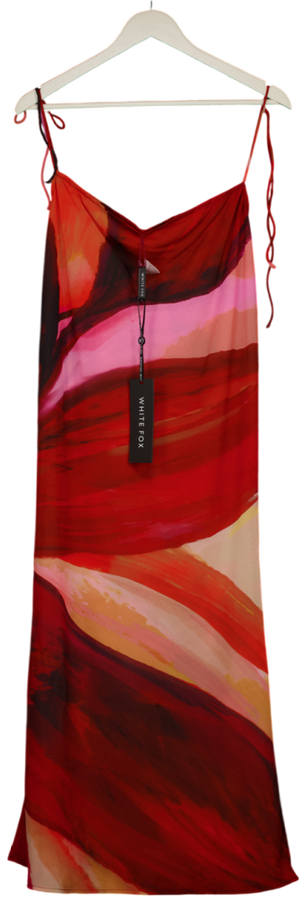 White Fox Red Luminous Maxi Skirt Sunset Petal UK M