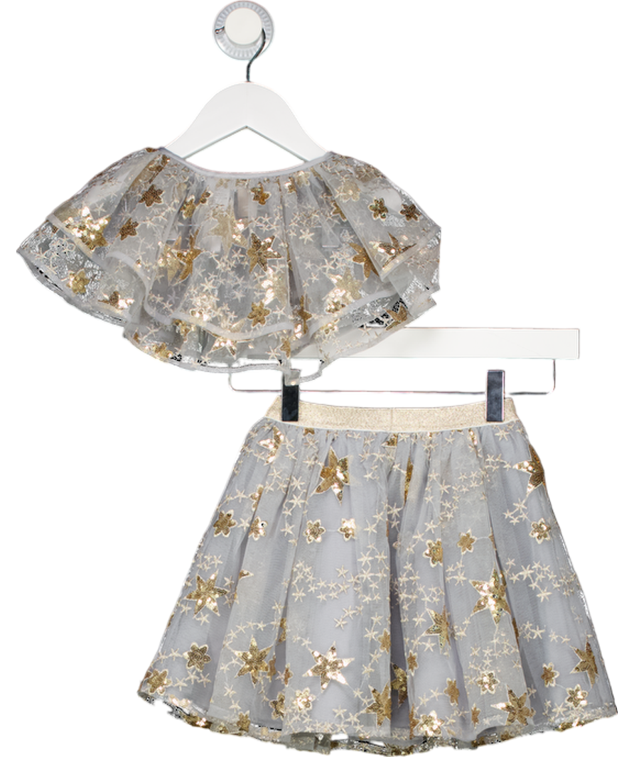 Monsoon Grey Party Ruffle Mesh Two Piece UK 3-6 Years
