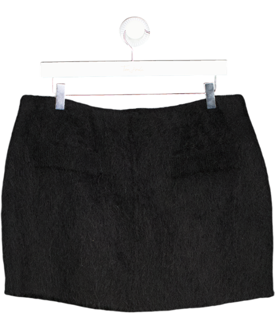 H&M Black Mohair-blend Mini Skirt UK L