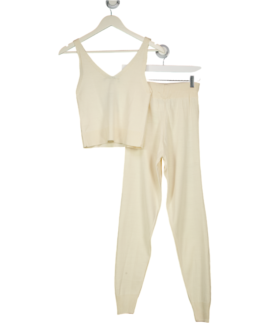URBAN TOUCH Cream 2-piece Knitted Loungewear Set UK 8