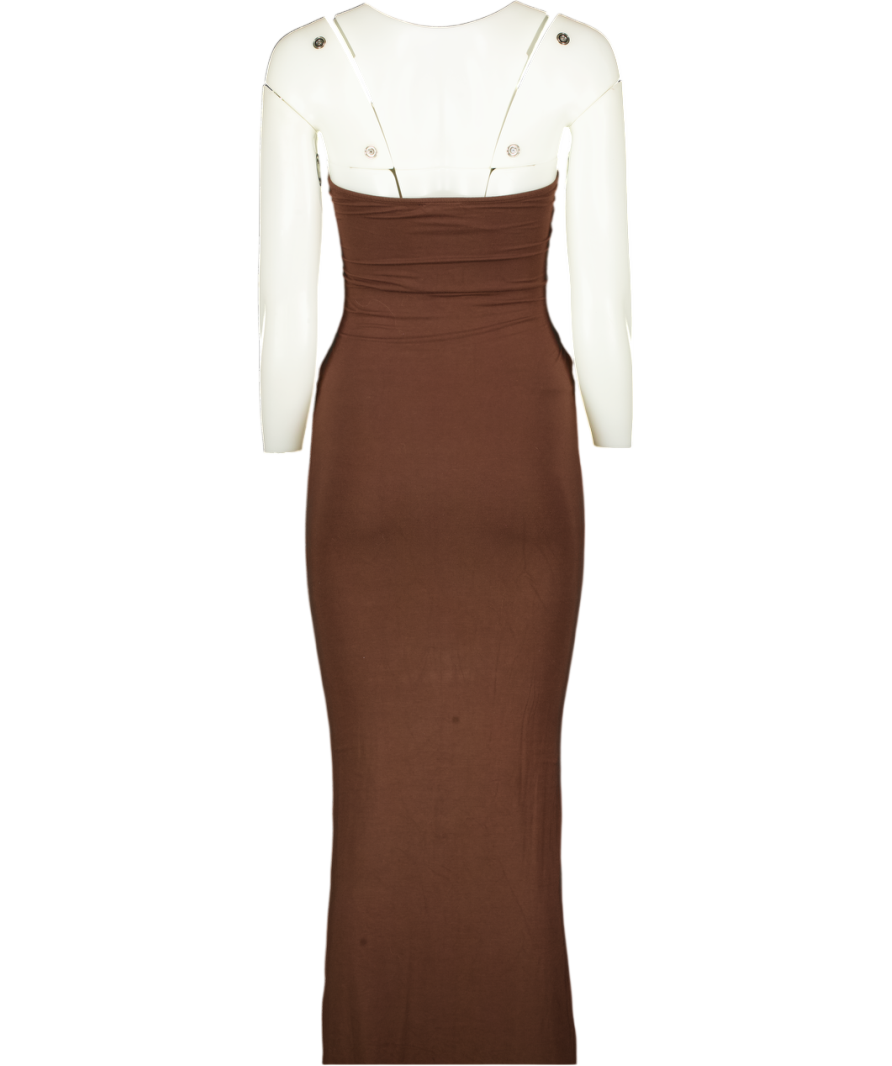 Mars the Label The Bandeau Cut Out Midi Dress In Brown UK 8