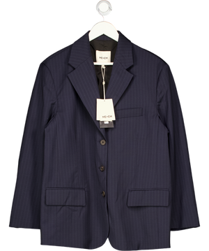 ME + EM Navy Blue Wool Blend Icon Oversized Blazer UK 12