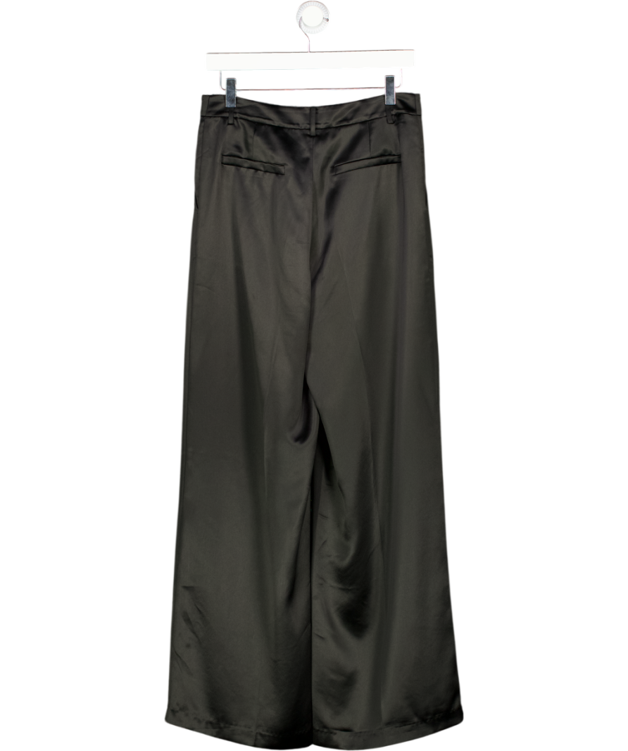 INTERDEE Black Satin Wide Leg Trousers UK M