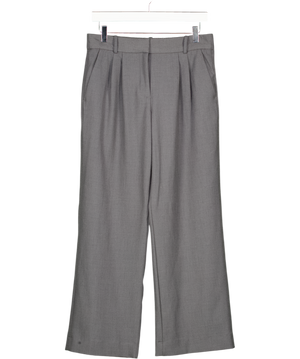 Abercrombie & Fitch Grey Pleated Straight Leg Tailored Trousers -short W26
