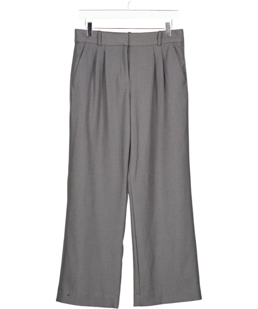 Abercrombie & Fitch Grey Pleated Straight Leg Tailored Trousers -short W26