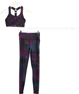 Sweaty Betty Multicoloured Gradient Dot Print Power Leggings And Medium Support Bra Set UK XS