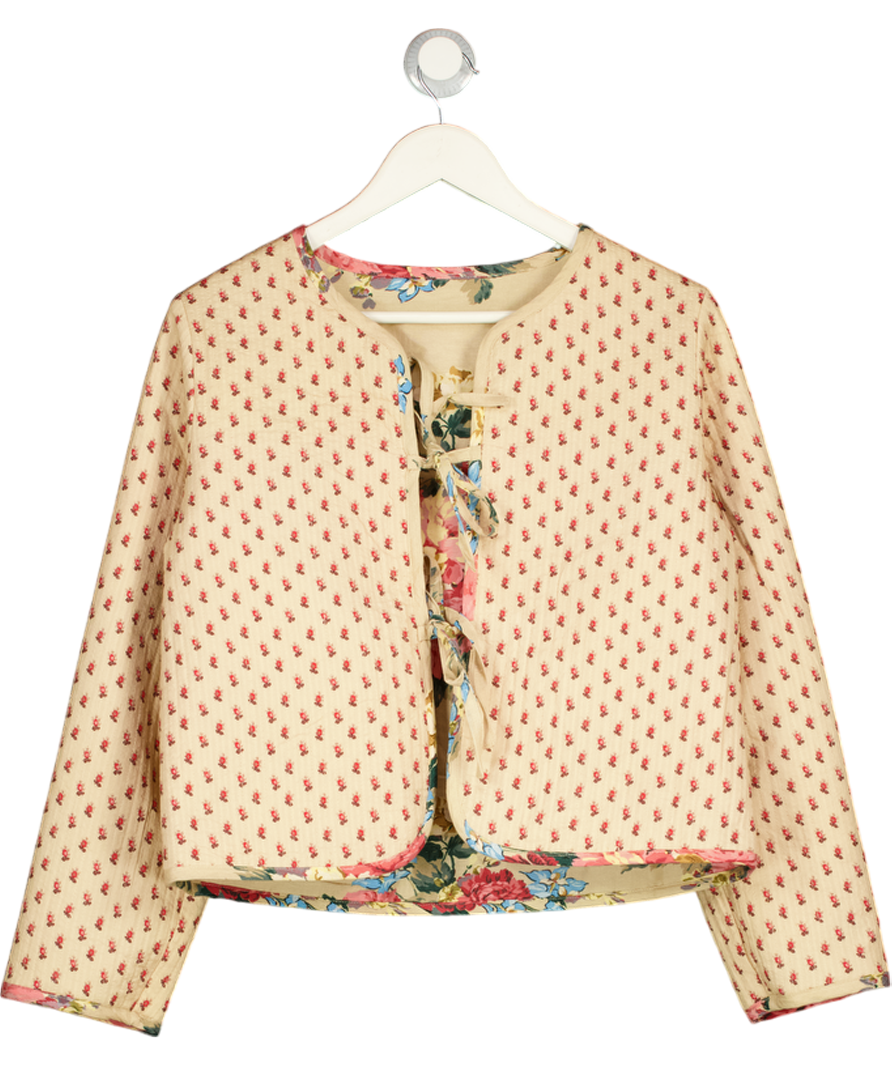 PENELOPE CHILVERS Multicoloured Linen Blend Quilted Floral Painswick Jacket UK S