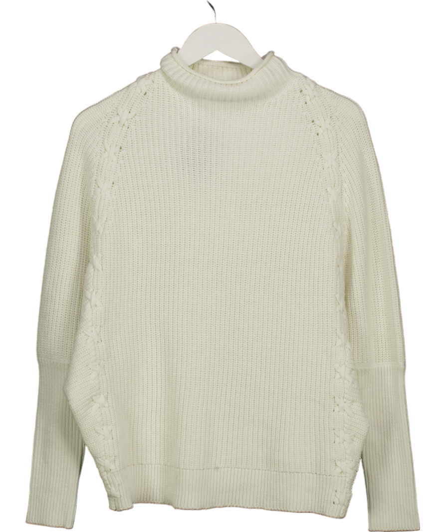 Mint Velvet Whipstitch Detail Jumper, White Ivory UK S