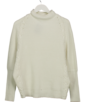 Mint Velvet Whipstitch Detail Jumper, White Ivory UK S