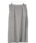 EILEEN FISHER Black Puckered Organic Linen Pocket Midi Skirt UK M