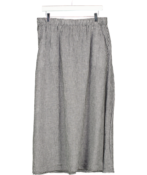 EILEEN FISHER Black Puckered Organic Linen Pocket Midi Skirt UK M