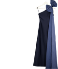 KAREN MILLEN Blue Bandage Figure Form Knit Woven Cape Detail Maxi Dress UK 6