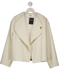 4th & Reckless Cream Cosy Brushed Oversized Lapel Jacket With Gold Button Detail UK 10