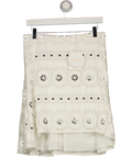 Chloé White Embroidered Eyelet Circular Motif Skirt  Fr36 UK 8