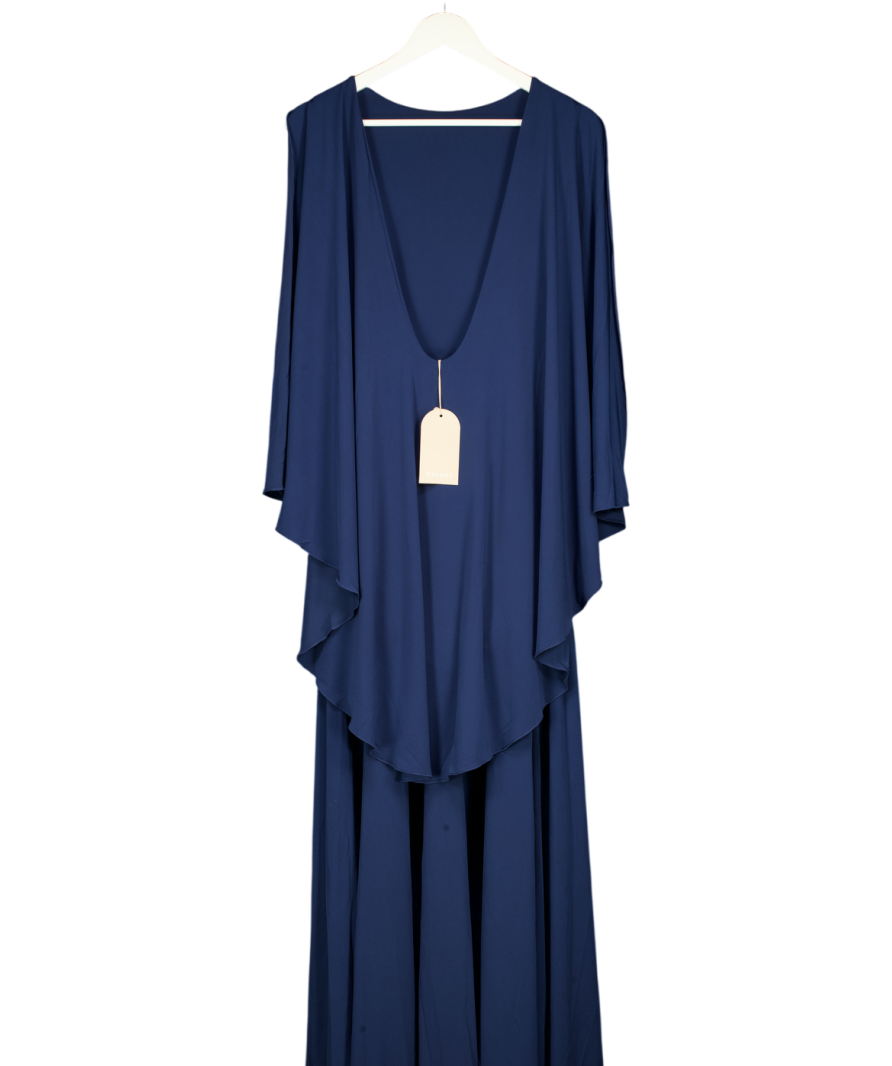 MESHKI Blue Emory Jersey Cape Maxi Dress - Navy UK S